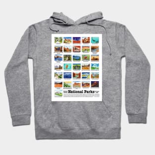 US National Parks, A-H, Watercolors Hoodie